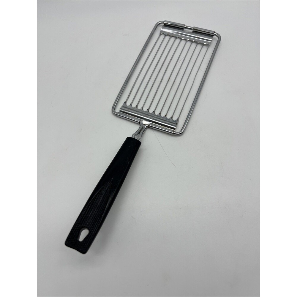 Vintage EKCO USA Utensil Tomato Slicer Serrated Stainless Steel Black Handle